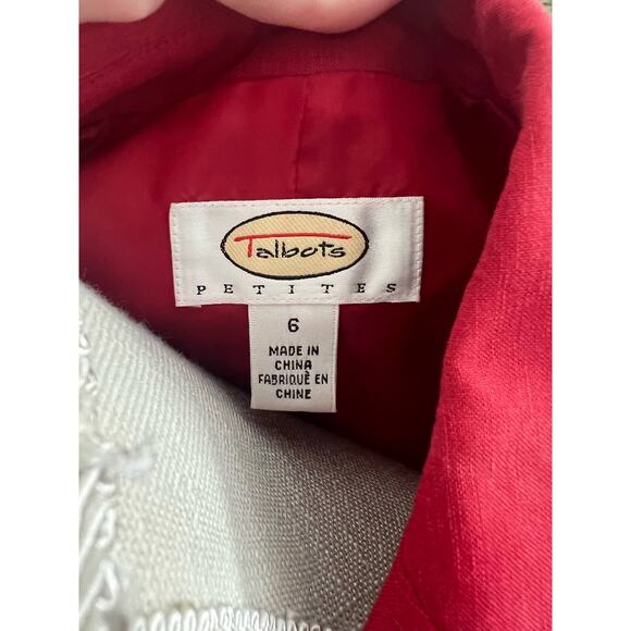 Talbots Silk and Linen Blend Red Blazer.  Size 6 - Picture 5 of 7
